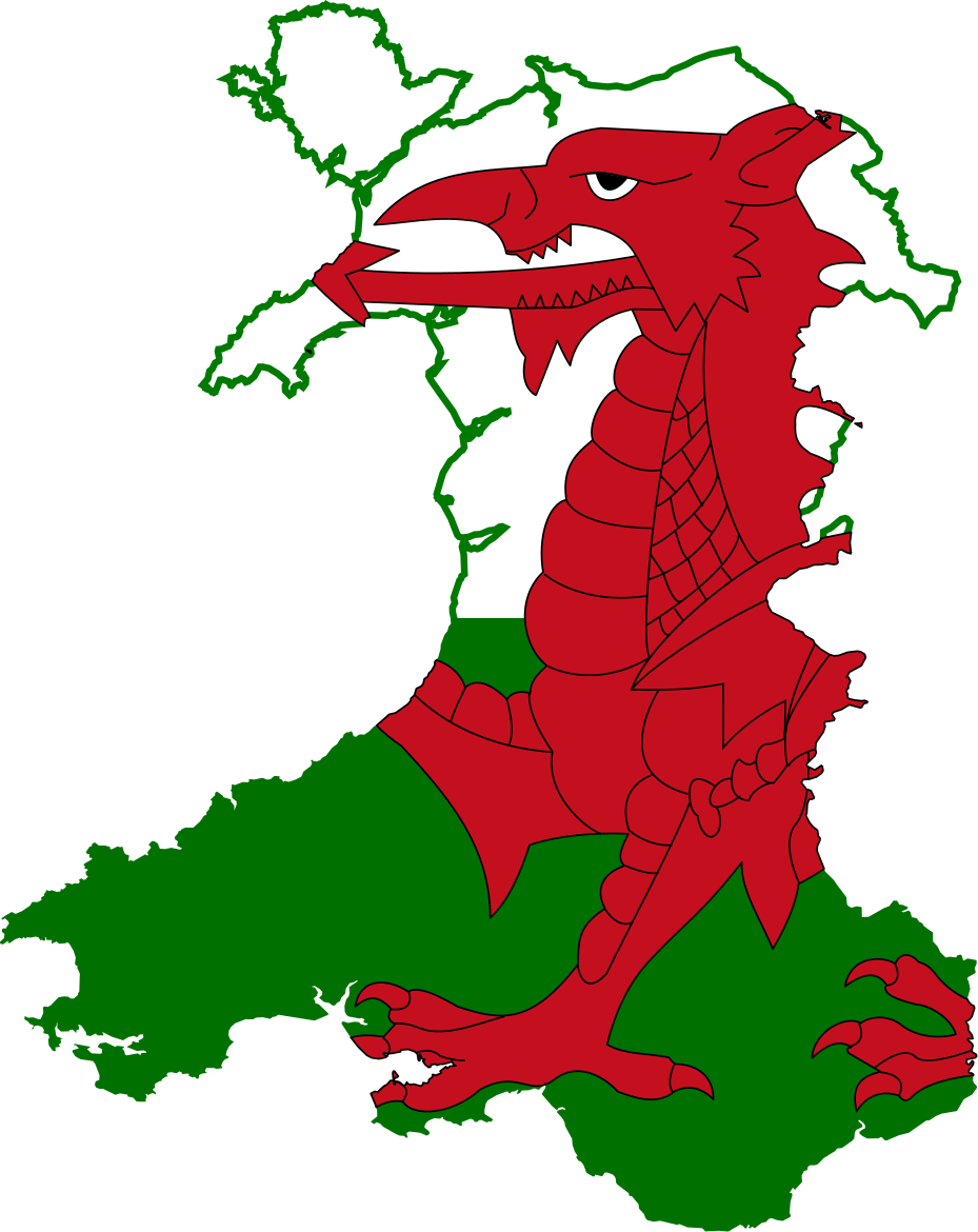 picture of Welsh Dragon in shape of Wales